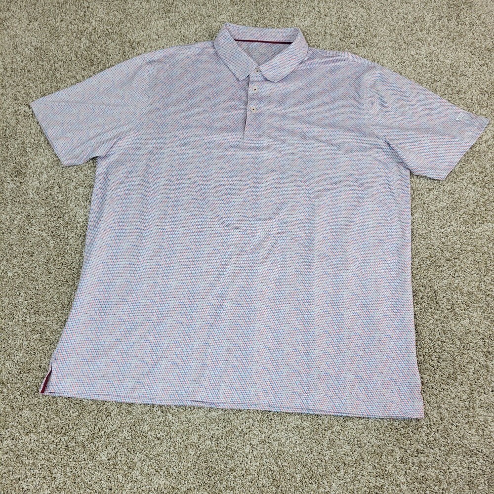 Maelreg Mens XL Multicolor AOP Geometric Performance Stretch Polo SS - Picture 2 of 6